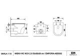 Miska WC Wisząca NOX 2.0 SuperFlush 53x36 + Deska Wolnopadająca Slim ABD02 Emporia
