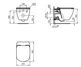 Miska Wisząca Tesi Biały 36,5x53,5 T007901 Ideal Standard