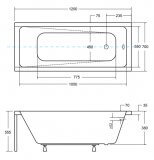 Wanna Do Zabudowy Modern 120x70 Besco