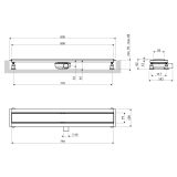 Odpływ Liniowy Z Maskownicą Pełną 80cm Lowfix Czarny Półmat LOWFIX80GBL Omnires