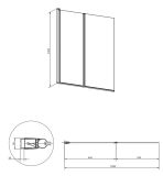 Parawan Kingston Chrom 150x120 XHE20CRTR Omnires