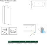 Parawan Nes 8 PNJ 60 Czarny Lewy Frame Nes 8 10061060-54-56L Radaway