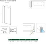 Parawan Nes 8 PNJ 90 Czarny Lewy Frame Nes 8 10061090-54-56L Radaway