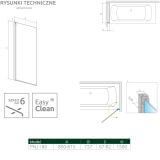Parawan Nes PNJ 80 Czarny Lewy Frame Nes 10011080-54-56L Radaway