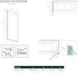 Parawan Nes PNJ 90 Czarny Lewy Frame Nes 10011090-54-56L Radaway