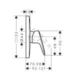 Podtynkowa Bateria Prysznicowa Logis Chrom 71605000 Hansgrohe