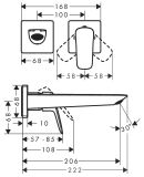 Podtynkowa Bateria Umywalkowa Z Wylewką 20,6 cm Logis Czarny Mat 71256670 Hansgrohe