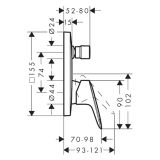 Podtynkowa Bateria Wannowa Logis Czarny Mat 71405670 Hansgrohe