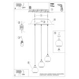 mini: Sollux Lampa wisząca ALINO 3 czarna E27 (9)