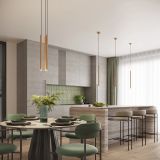 mini: Sollux Lampa wisząca ARCHE 3P złota Ocean Green nowoczesny G9 (5)