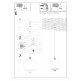 mini: Sollux Lampa wisząca BALL grafit French Sky E27 (8)