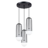 mini: Sollux Lampa wisząca BRINA 3P czarna Powder Blue nowoczesny G9 (1)