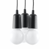 mini: Sollux Lampa wisząca DIEGO 3 czarna Nickel E27 (1)