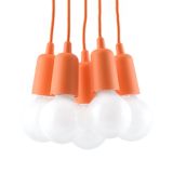 mini: Sollux Lampa wisząca DIEGO 5 pomarańczowa Nickel E27 (1)