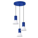 mini: Sollux Lampa wisząca ESTRIA 3P biała/ultramaryna Crimson loft E14 (1)