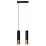 mini: Sollux Lampa Wisząca LOOPEZ 2 czarny/miedź Ocean Green Gu10 (1)