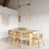 mini: Sollux Lampa wisząca ORIANA naturalne drewno Peach Puff E27 (2)