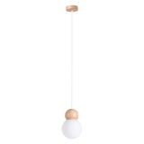 mini: Sollux Lampa wisząca PEKKA 1 biała/naturalne drewno Peach Puff skandynawski G9 (1)