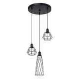 mini: Sollux Lampa wisząca SUBA 3P czarna Powder Blue industrialny E27 (1)