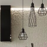mini: Sollux Lampa wisząca SUBA 3P czarna Powder Blue industrialny E27 (2)