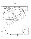Wanna Asymetryczna Finezja Nova Lewa 170x110 Besco