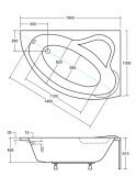 Wanna Asymetryczna Ada Prawa 160x100 Besco