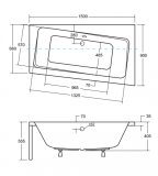 Wanna Asymetryczna Infinity Prawa 150x90 Besco