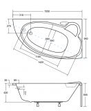 Wanna Asymetryczna Finezja Nova Prawa 155x95 Besco
