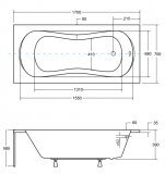Wanna Do Zabudowy Aria 170x70 Besco