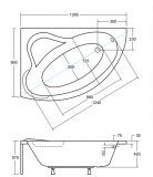 Wanna Asymetryczna Ada Lewa 140x90 Besco