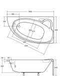 Wanna Asymetryczna Finezja Nova Prawa 140x95 Besco