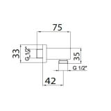 Przyłącz Kątowy Węża Kwadrat 1/2 Chrom 4123 Trend Armatura