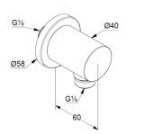 Przyłącze Kątowe do Węża Natryskowego Nova Fonte Złoty Szczotkowany 20543N0-15 Kludi