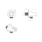 Przyłącze Kątowe Okrągłe Z Uchwytem Na Słuchawkę Prysznicową Miedź Szczotkowana 04082BRG Emporia