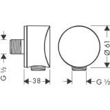 Przyłącze Węża z Zaworem Zwrotnym Fixfit S Brąz Szczotkowany 26453140 Hansgrohe