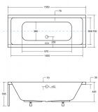 Wanna Do Zabudowy Quadro 155x70 Besco