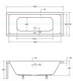 Wanna Do Zabudowy Quadro 165x75 Besco