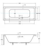 Wanna Do Zabudowy Quadro 170x75 Besco