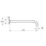 Ramię Deszczownicy Ścienne A4565236 34,5 cm Czarny Mat Vitra