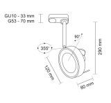 Spot Fussa - Czarny - Szynoprzewód 3F 230V 6601 Antigo