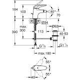 Bateria Bidetowa, Rozmiar S Eurostyle 23720003 Grohe