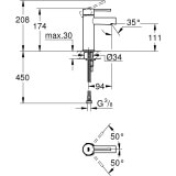 Bateria Umywalkowa, Rozmiar S Essence 34813001 Grohe