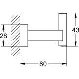 Haczyk Na Płaszcz Kąpielowy Essentials Cube 40511001 Grohe