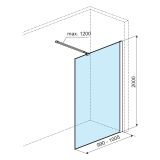 Ścianka Prysznicowa Walk-In 100x200 cm Vidoq Złoty Szczotkowany KAEX.1506.1000.LP.GB Excellent
