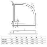 Brodzik Półokrągły Sense Wysoki BREX.SEN10WHC 100x100 Excellent