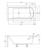 Wanna Do Zabudowy Shea 140x70 Besco