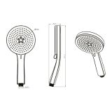 Słuchawka Prysznicowa 3-Funkcyjna ABS Złoty Szczotkowany 040733GN Emporia