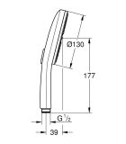 Słuchawka Prysznicowa 3 Strumienie Rainshower Brushed Warm Sunset 101676DL00 Grohe