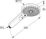 Słuchawka Prysznicowa Dive X 3S 6983039-00 Czarny Mat Kludi