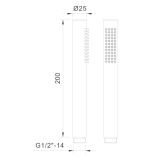 Słuchawka Prysznicowa Okrągła 1-Funkcyjna Czarny Mat 040712BM Emporia